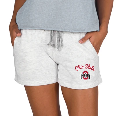 Women's Concepts Sport Ash Ohio State Buckeyes Mainstream French Terry Tri-Blend Shorts