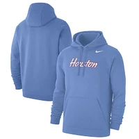 Men's Nike  Light Blue Houston Cougars Logo Club Fleece Pullover Hoodie