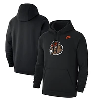 Men's Nike Black Oregon State Beavers Retro Logo Club Fleece Pullover Hoodie