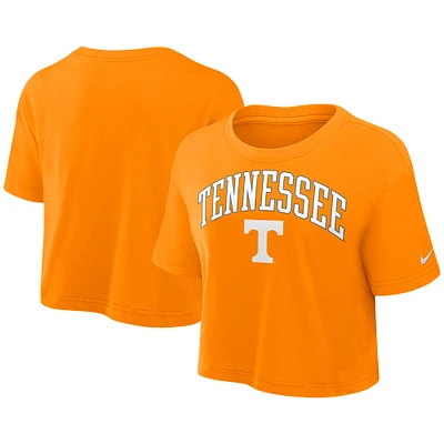 Women's Nike Tennessee Orange Volunteers Power Pursuit Athletic Prep Arch Performance Cropped T-Shirt