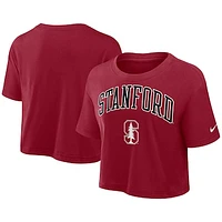 Women's Nike Cardinal Stanford Athletic Prep Arch Performance Cropped T-Shirt