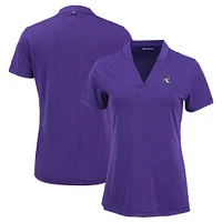 Women's Cutter & Buck Heather Northwestern Wildcats Forge Blade Collar V-Neck Top