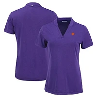 Women's Cutter & Buck Heather Clemson Tigers Forge Heathered Stretch Blade Top