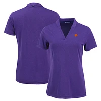 Women's Cutter & Buck Heather Clemson Tigers Forge Heathered Stretch Blade Top