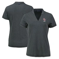 Women's Cutter & Buck Heather Black Oklahoma Sooners Alumni Forge Heathered Stretch Blade Top