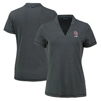 Women's Cutter & Buck Heather Black Oklahoma Sooners Alumni Forge Heathered Stretch Blade Top