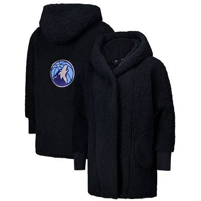 Unisex the Best Lounger World By Jill Martin Navy Minnesota Timberwolves Oversized Open-Front Hoodie Sweater