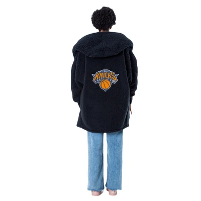 Unisex The Best Lounger in the World By Jill Martin Navy New York Knicks Oversized Open-Front Hoodie Sweater