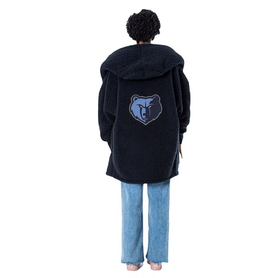 Unisex the Best Lounger World By Jill Martin Navy Memphis Grizzlies Oversized Open-Front Hoodie Sweater