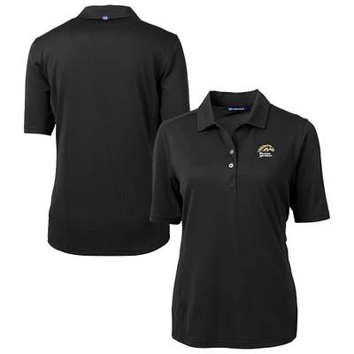 Women's Cutter & Buck  Black Western Michigan Broncos Virtue Eco Pique Recycled Polo