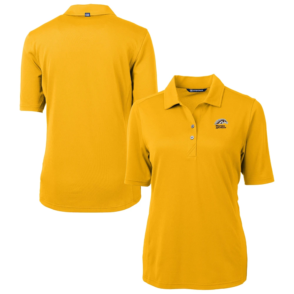 Women's Cutter & Buck Gold Western Michigan Broncos Virtue Eco Pique Recycled Polo