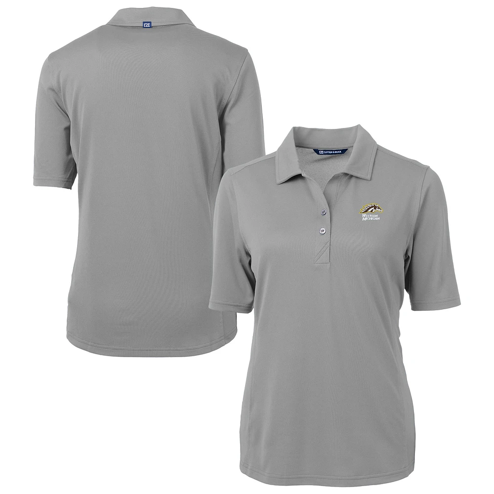 Women's Cutter & Buck Gray Western Michigan Broncos Virtue Eco Pique Recycled Polo