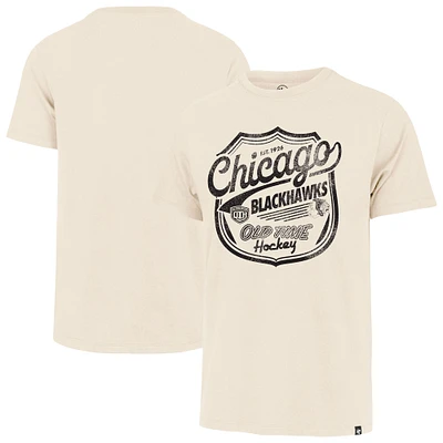 Men's '47  Cream Chicago Blackhawks Poke Check Franklin T-Shirt