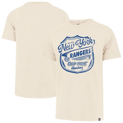 Men's '47  Cream New York Rangers Poke Check Franklin T-Shirt