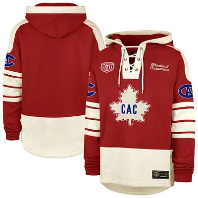 Men's '47 Montreal Canadiens Blue Line Heritage Lacer Pullover Hoodie