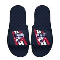 Youth ISlide Navy FC Dallas Vertical Stripes Slide Sandals