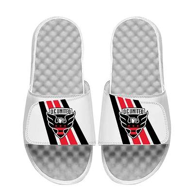 Youth ISlide White D.C. United Vertical Stripes Slide Sandals