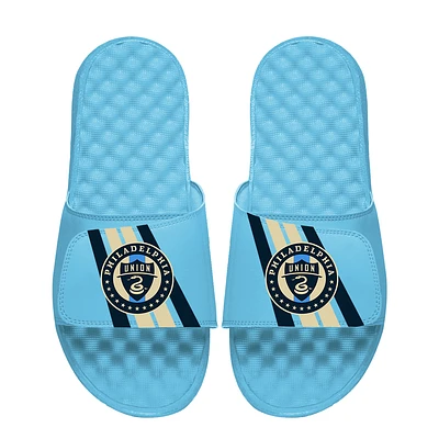 Men's ISlide Blue Philadelphia Union Vertical Stripes Slide Sandals