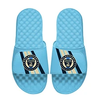 Men's ISlide Blue Philadelphia Union Vertical Stripes Slide Sandals