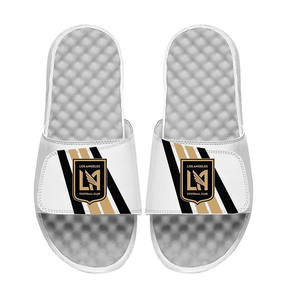 Men's ISlide White LAFC Vertical Stripes Slide Sandals