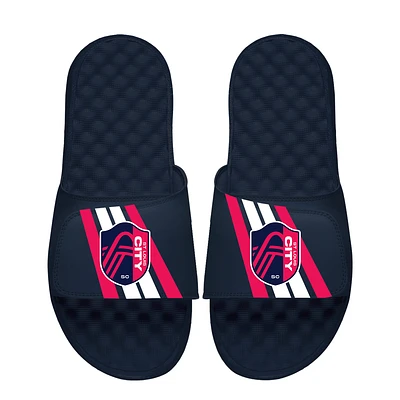 Men's ISlide Navy St. Louis City SC Vertical Stripes Slide Sandals