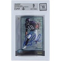 Randy Moss Minnesota Vikings Autographed 1998 Bowman Interstate #182 Beckett Fanatics Witnessed Authenticated 9/10 Rookie Card