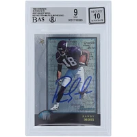 Randy Moss Minnesota Vikings Autographed 1998 Bowman Interstate #182 Beckett Fanatics Witnessed Authenticated 9/10 Rookie Card