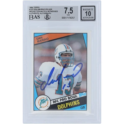 Dan Marino Miami Dolphins Autographed 1984 Topps #123 Beckett Fanatics Witnessed Authenticated /10 Rookie Card