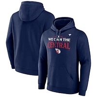 Men's Fanatics Navy Cleveland Guardians 2024 AL Central Division Champions Locker Room Pullover Hoodie