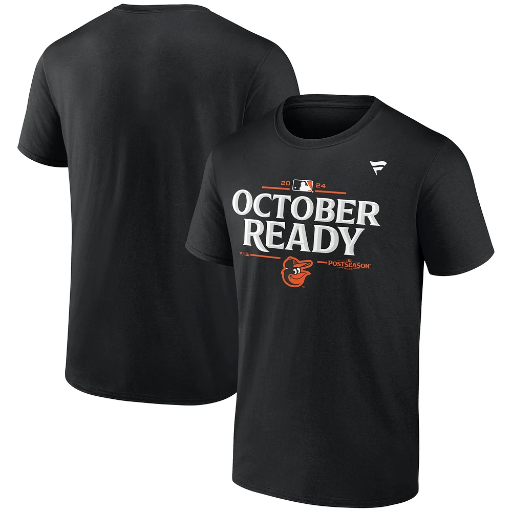 Men's Fanatics  Black Baltimore Orioles 2024 MLB Postseason Locker Room T-Shirt