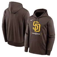 Men's Nike Brown San Diego Padres 2024 MLB Postseason Authentic Collection Therma Pullover Hoodie