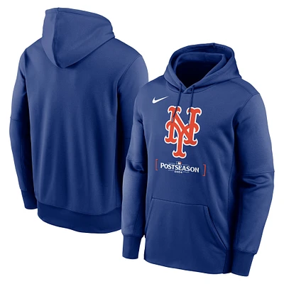 Men's Nike Royal New York Mets 2024 MLB Postseason Authentic Collection Therma Pullover Hoodie