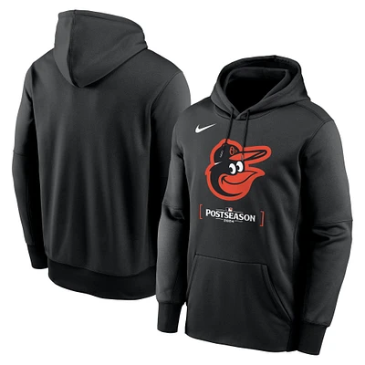 Men's Nike Black Baltimore Orioles 2024 MLB Postseason Authentic Collection Therma Pullover Hoodie