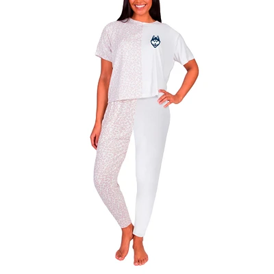 Women's Concepts Sport  Cream UConn Huskies Brightside Top & Pant Sleep Set