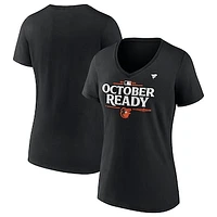 Women's Fanatics Black Baltimore Orioles 2024 MLB Postseason Locker Room V-Neck T-Shirt