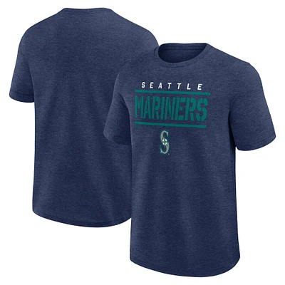 Men's Fanatics Heather Navy Seattle Mariners Top Notch T-Shirt