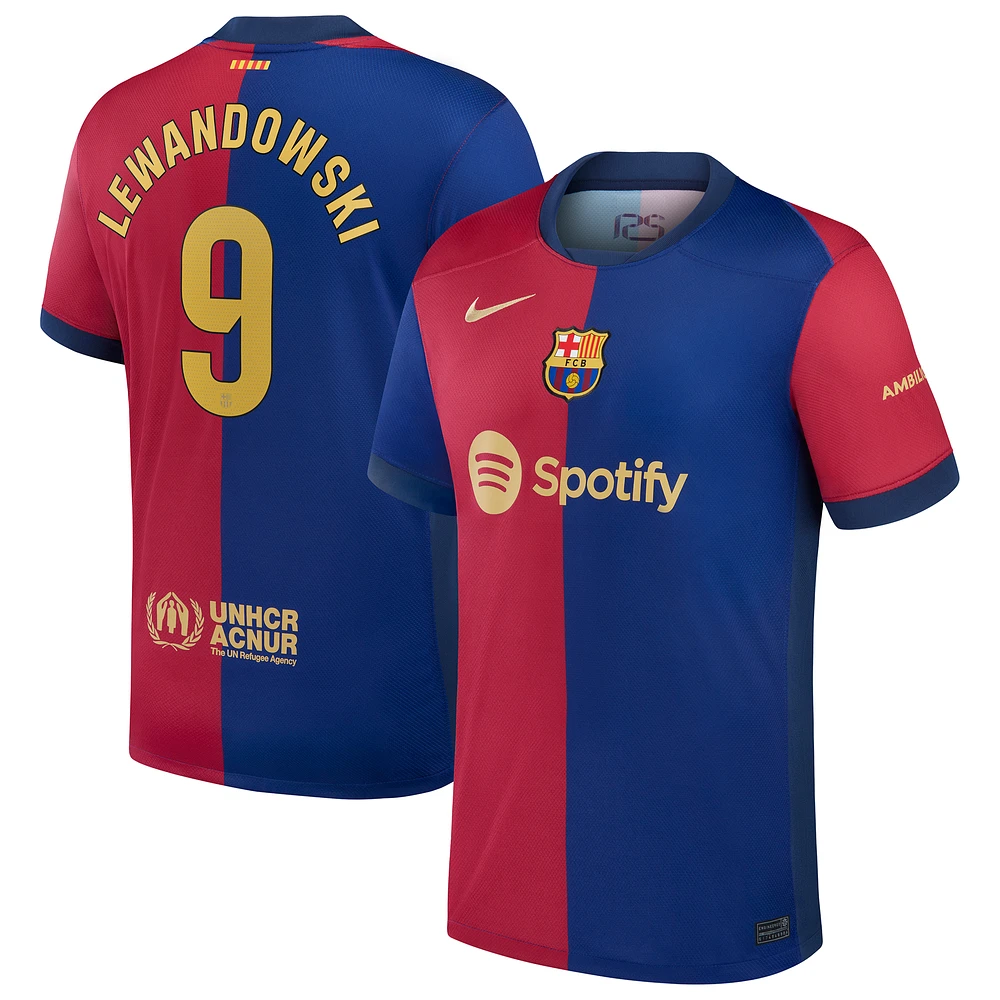 Men's Nike Robert Lewandowski Royal Barcelona 2024/25 Home Replica Player Jersey