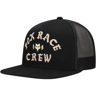 Men's Fox Black Fox Racing Race Crew Trucker Snapback Hat