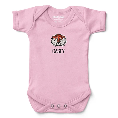 Newborn & Infant Chad Jake  Pink Auburn Tigers Personalized Team Logo Bodysuit