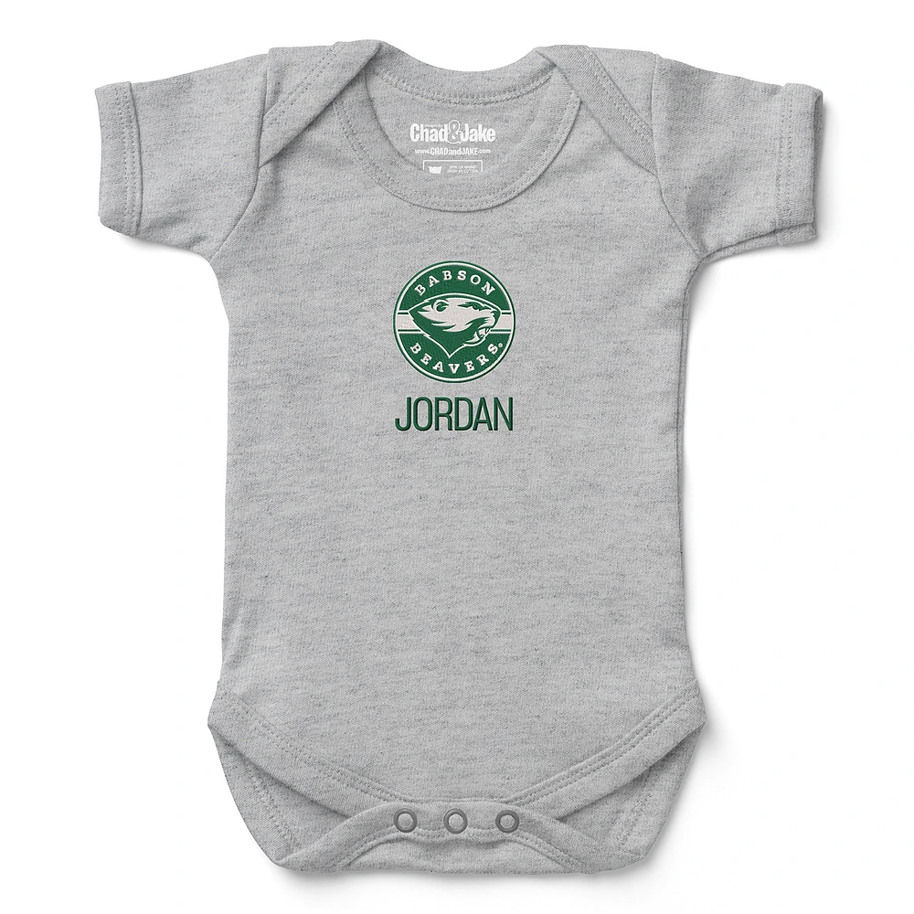 Newborn & Infant Chad Jake Gray Babson Beavers Personalized Team Logo Bodysuit
