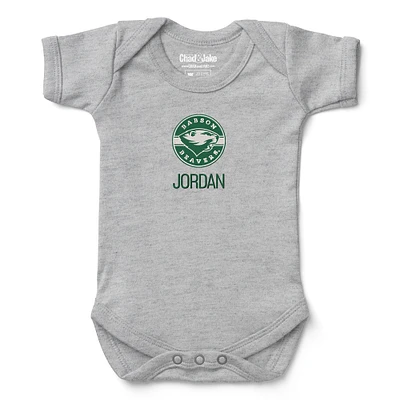 Newborn & Infant Chad Jake  Gray Babson Beavers Personalized Team Logo Bodysuit
