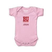 Newborn & Infant Chad Jake  Pink Boston University Personalized Team Logo Bodysuit