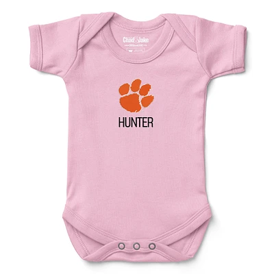 Newborn & Infant Chad Jake Clemson Tigers Personalized Team Logo Bodysuit