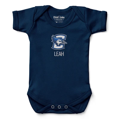Newborn & Infant Chad Jake  Navy Creighton Bluejays Personalized Team Logo Bodysuit
