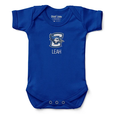 Newborn & Infant Chad Jake  Royal Creighton Bluejays Personalized Team Logo Bodysuit