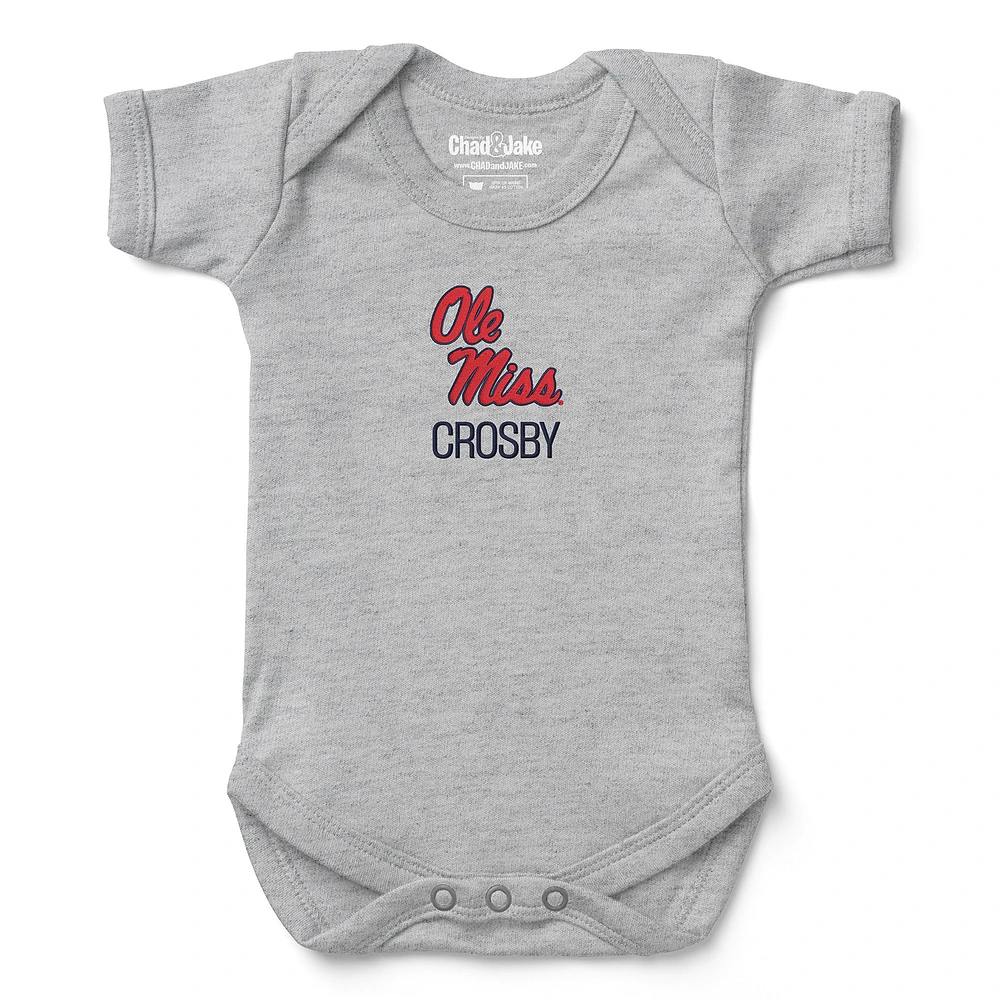 Newborn & Infant Chad Jake Ole Miss Rebels Personalized Team Logo Bodysuit
