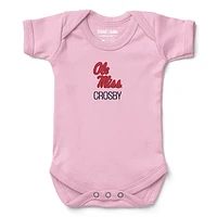 Newborn & Infant Chad Jake  Pink Ole Miss Rebels Personalized Team Logo Bodysuit