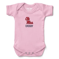 Newborn & Infant Chad Jake  Pink Ole Miss Rebels Personalized Team Logo Bodysuit