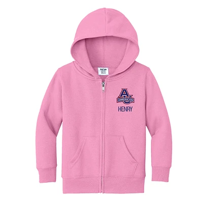 Toddler Chad & Jake  Pink American University Eagles Personalized Full-Zip Hoodie