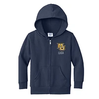 Toddler Chad & Jake  Navy Marquette Golden Eagles Personalized Full-Zip Hoodie